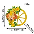 Frühlings-Sonnenblumen-Wagenrad-Kranz mit rustikaler Schleife Heimdekoration 41 cm - Gelbe Blume Rad Kranz (S3-10) / 41x41cm