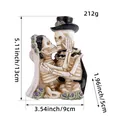 Halloween resin skeleton kissing couple figurine with dimensions 13x9x5cm and 212g weight. - Skeleton Couple Style (X3-16)