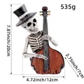 Halloween skeleton figurine playing cello resin decoration for haunted house, 20cm height - Skeleton Cello Player Style (X3-17)
