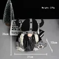 Handmade Viking warrior gnome plush doll, 26x21x10cm size and 279g weight details - Gladiator Black (F1-16)