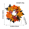 Herbstlicher Halloween Ahornblatt Kerzenkranz Dekoration mit Größenmarkierungen - Oranges Ahornblatt & Lila Beere Stil