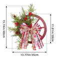 Couronne de roue en bois de Noël avec pommes de pin et baies, 40 cm x 35 cm. - Couronne de Pomme de Pin Roue Rouge Vintage (H3-30) / Diamètre 30cm (Avec Pommes de Pin Synthétiques)