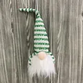 Décoration de gnome de Noël nordique avec bonnet à paillettes vertes et barbe blanche - Gnome Scandinave - Rayures Vertes