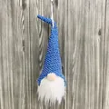 Blauer nordischer Weihnachtsgnom-Anhänger mit weißem Bart und spitzem Hut Deko - Blau Stil (G2-22) / Blau