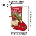 Grande calza di Natale in peluche con Babbo Natale 3D da 47 cm per decorazioni festive - Babbo Natale