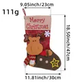 Grande calza di Natale decorativa con renna 3D in peluche e indicazione dimensioni - Cervo