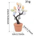 Decorative Easter egg tree bonsai featuring colorful speckled eggs, 23cm total height - Colorful Spotted White Egg Style (AA3-54)