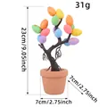 Colorful Easter egg tree potted decoration with 23cm height, 31g weight and spotted eggs - Gold Speckled Colorful Egg Style (AA3-56)