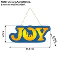 Luminous wooden Christmas JOY sign door hanging decoration with dimensions 30x12.5cm - JOY Letter Style / EE2-15 Letter Style