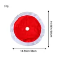 Mini pluchen kerstboomrok in rood en wit met een diameter van 38cm meetgegevens - Mini Stijl (31g) / Rood Wit