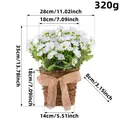 Artificial white daisy flower basket arrangement with dimensions and weights for home decor - White Daisy