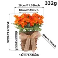 Artificial sunflower autumn bouquet in rattan basket with dimensions and weight - Orange Daisy