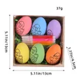 DIY Easter egg painting kit includes 6 colored eggs and 4 markers in a 13cm square box - Multicolor Chick Style / Set of 6