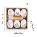 Easter DIY painted egg kit including 6 cartoon rabbit eggs and 4 markers in 13cm box - White Rabbit and Chick Mix Style / Set of 6