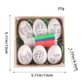 DIY hand-painted Easter egg set with 6 eggs and 5 markers, 13x13x4.5cm size kit - White Butterfly and Flower Style / Set of 6