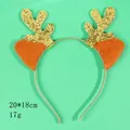 Diadema de astas de reno doradas con purpurina para fiestas navideñas y maquillaje - Diadema Café / Café