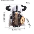 Handmade Viking gnome plush doll for home decoration with size and weight specifications - Viking Warrior (White) / White