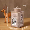 Decorative wooden Christmas lantern house with LED light and painted snowman pattern, 16cm height - Snowman Style (V1-6)