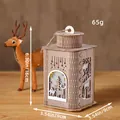 Wooden Christmas lantern with deer silhouettes and 16cm height measurement display - Reindeer Style (V1-7)