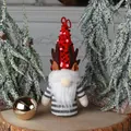 Handmade Christmas gnome with reindeer antlers and red sequined hat for holiday decor - Antler Sequin Male