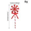 Red and white glitter Christmas lollipop decoration ornament with dimensions shown - 1 Piece/Pack / Red Spiral Pattern (Model A)