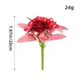 Elegant red and pink artificial silk rose bouquet for wedding and home decor, weight 24g - Rose (S2-9) / Red