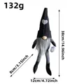 Gray and black knitted faceless gnome doll with coffee cup and dimensions 38x12x8cm - F1-1 Black Mustache Style
