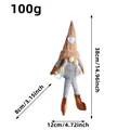 Christmas gnome plush doll with long legs holding coffee cup and heart knitted hat decoration - F1-4 Coffee Braid Style
