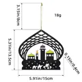 Black wooden mosque silhouette hanging ornament with dimensions for festival home decor - Black Castle Style (U2-18) / 15x13.5x0.4cm / Black