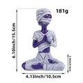 Halloween purple meditating mummy figurine resin desktop variant decoration 15.5cm - Mummy Style (BB2-2)