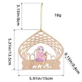 Wooden hanging ornament with girl and castle design for festival decoration - Natural Wood Girl Style (U2-20) / 15x13.5x0.4cm / Natural Wood Color