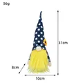 Handmade sunflower gnome plush faceless doll with height and width measurements - Polka Dot Hat Style (E3-16)