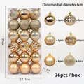 36-piece set of 6cm golden Christmas balls in glossy, matte, and glitter finishes - 36 Pieces / Champagne Gold (R2-35)
