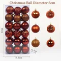 Set of 36 bronze Christmas tree ornaments featuring 6 assorted textures and glossy finishes - 36 Pieces/Pack / Brown Coffee (R2-40)