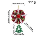 Weihnachtskranz mit rot-schwarzem Karomuster, Weihnachtsstern und grünem Filzbaum-Anhänger - Weihnachtsbaum