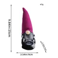 Poupée gnome d'Halloween faite main avec chapeau violet et décoration de bouclier citrouille - Grand Signe de Visage Souriant (Z3-4)