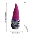 Poupée de gnome d'Halloween faite main avec signe Boo, chapeau magenta et barbe - Grand Signe Boo (Z3-5)