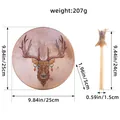 Siberian handmade shaman drum featuring a deer pattern and wooden mallet, 25cm diameter - Brown Deer Head Style (E3-60)