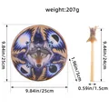 Handmade Siberian shaman drum with wolf pattern and detailed dimensions 25cm - Wolf Head Style (E3-57)