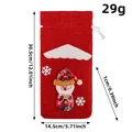 Red burlap Christmas wine bottle bag with snowman figurine and drawstring closure - Red Snowman Style