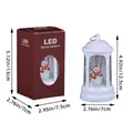 White Christmas LED storm lantern with snowman scene and dimensions - White Snowman Style (Y2-15)