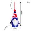 Independence Day knitted gnome with star, dimensions 9.06x3.54in, includes button battery. - Patterned Hat Male Style (C3-23)
