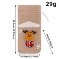 Christmas reindeer burlap wine bottle gift bag with dimensions 12.01x5.71 inches - Burlap Reindeer