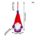 USA Independence Day patriotic gnome plush ornament with knitted hat and glowing star - Red Hat Male Style (C3-25)
