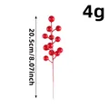 Artificial red berry stem 20.5cm for Christmas home table decoration - Artificial Berry Branch / 20.5cm Pack / 12-Head Red Berry