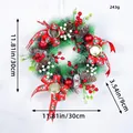 Artificial Christmas pine wreath candle holder with red berries, pine cones and bows - Red Ball Cloud Pine Style