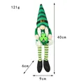 St. Patrick's Day Gnom Puppe mit langen gestreiften Beinen und Kleeblatt, 40cm Höhe - Weiblicher Stil (C1-22)