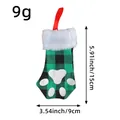 Green plaid cat paw Christmas cutlery holder gift bag measures 5.91 by 3.54 inches - Cat Paw Style (M2-39) / Green