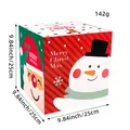 Grande scatola regalo di Natale quadrata con pupazzo di neve e Babbo Natale - Stile B (BB3-13) / Bianco Verde (Orso Polare & Babbo Natale)