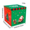 Scatola regalo di Natale in carta con Babbo Natale e illustrazioni di simpatiche renne - Stile C (BB3-14) / Rosso Verde (Babbo Natale & Renna)
